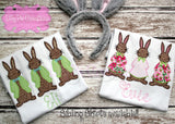 Boy Easter Bunny Trio Applique Shirt - Easter Shirt for Boys