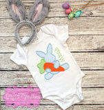 Easter Bunny with Carrot Applique T-shirt - Kids Easter shirt