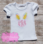 Kids Easter Bunny Monogram Shirt - Girls or Boys Easter Monogram Shirt