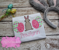 Kids Easter Bunny with Eggs Applique Shirt - Easter Bunny Shirt