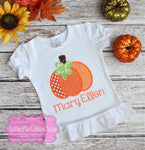 Pumpkin Trio Girls Shirt - Applique Fall Pumpkin Shirt