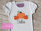 Pumpkin Trio Fall Applique Shirt - Girls Thanksgiving Shirt