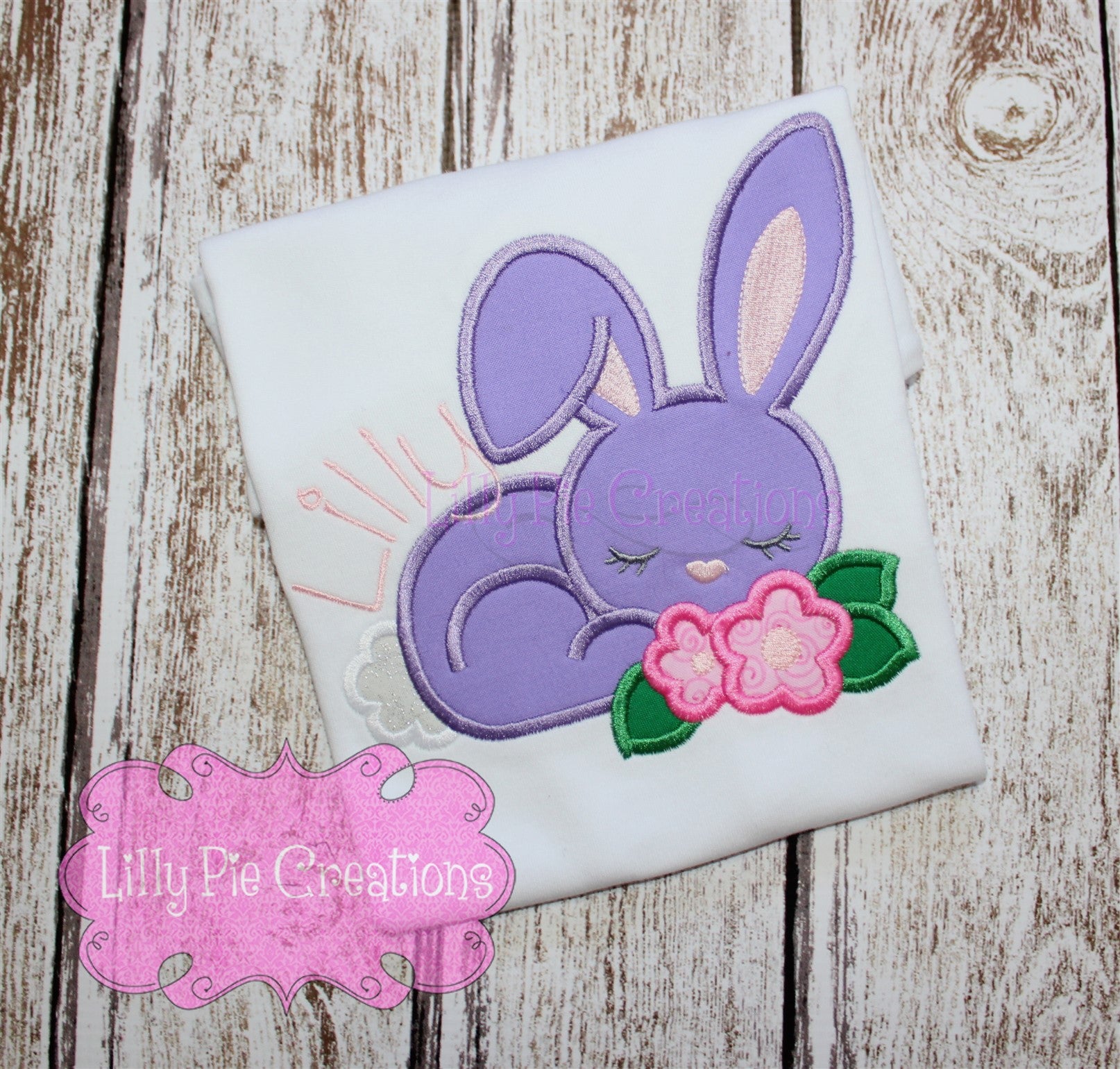 Girls Sleeping Easter Bunny Shirt - Girls Applique Easter Shirt