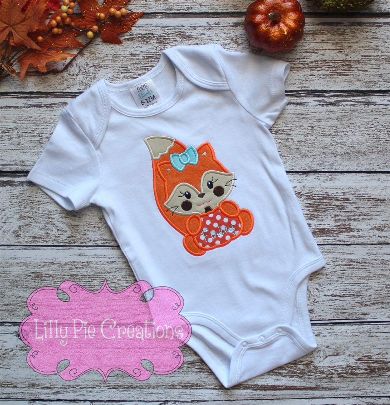 Girl Fall Fox Shirt - Fox Pumpkin Applique Shirt