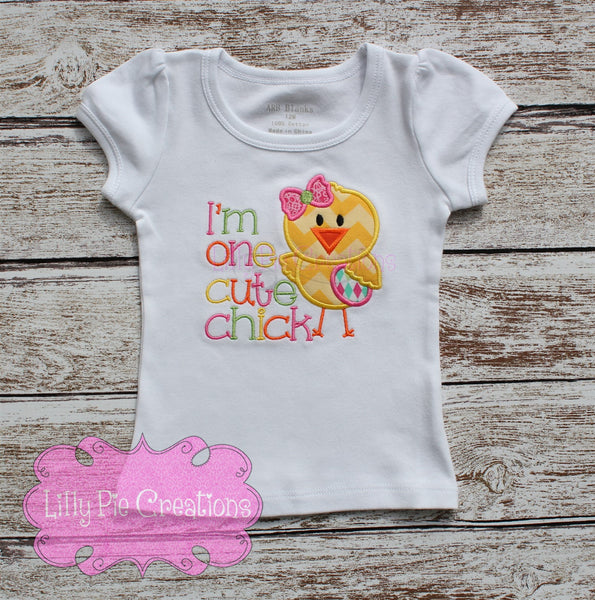 One Cute Chick Easter Shirt - Cute Easter Shirt for Girls Baby, Toddle –  Lilly Pie Creations