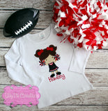 Cheerleader Applique Girls Shirt-Personalized Cheerleader T-Shirt