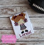 Cheerleader Applique Girls Shirt-Personalized Cheerleader T-Shirt