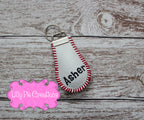 Custom Embroidered Softball Key Chain - Made from a Real Softball