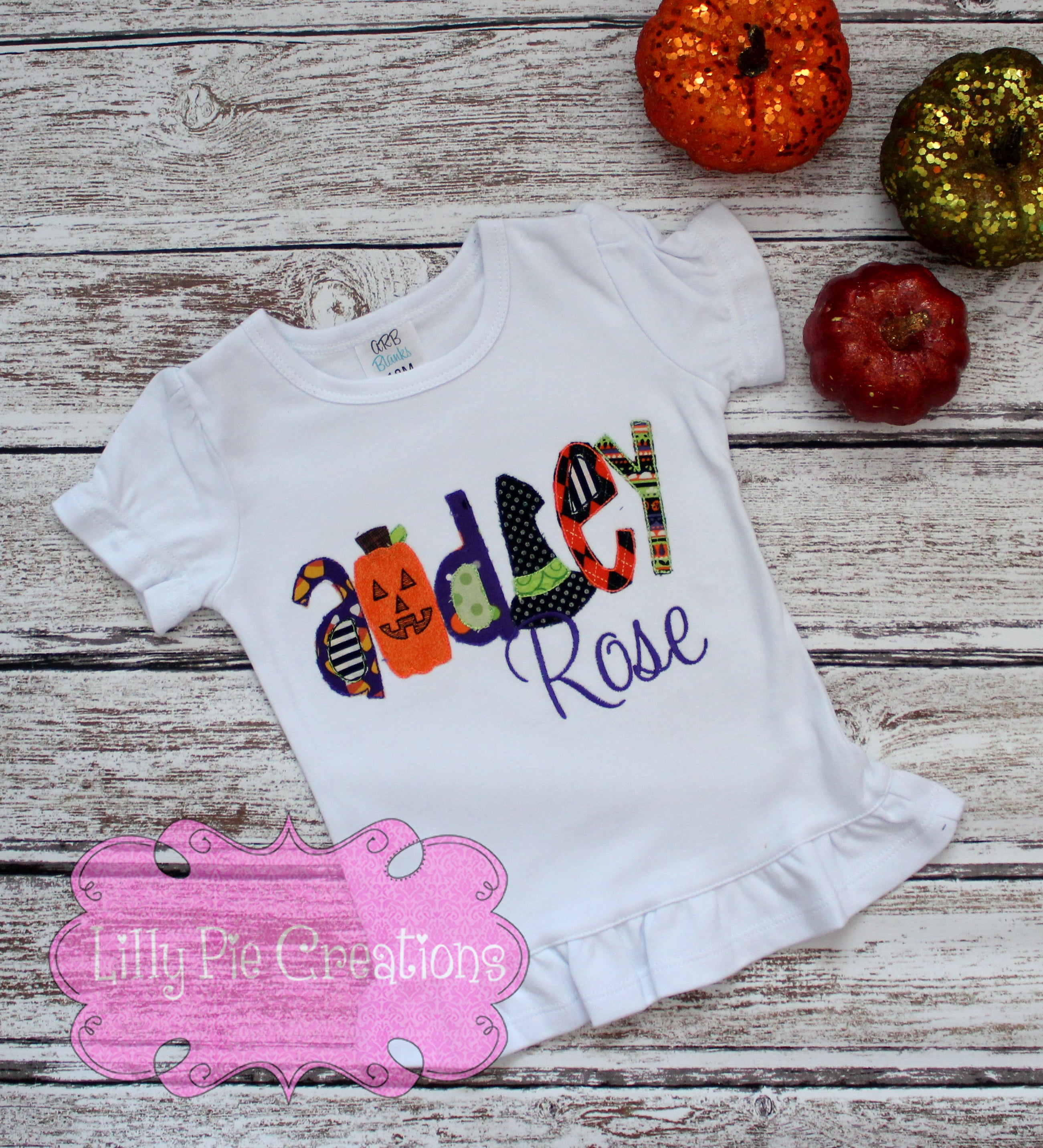 Personalized Halloween Name Applique Shirt