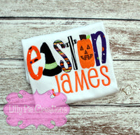 Personalized Halloween Name Applique Shirt