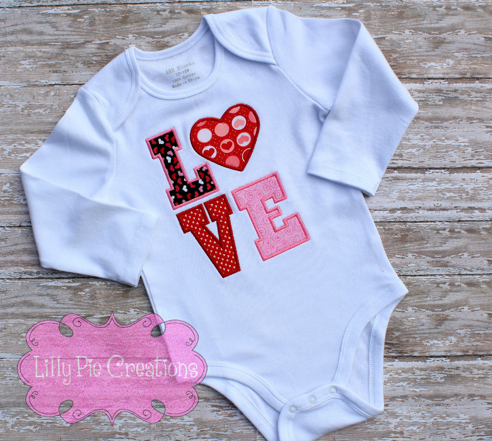 Love Square Valentine's Day Applique Shirt