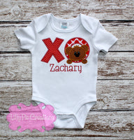 XO Bear Valentines Day Applique Shirt for Kids