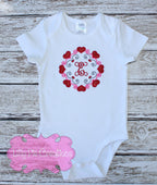 Embroidered Heart Initial Valentine's Day Shirt