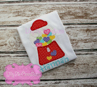 Valentine's Bubble Gum Machine Applique Shirt for Kids