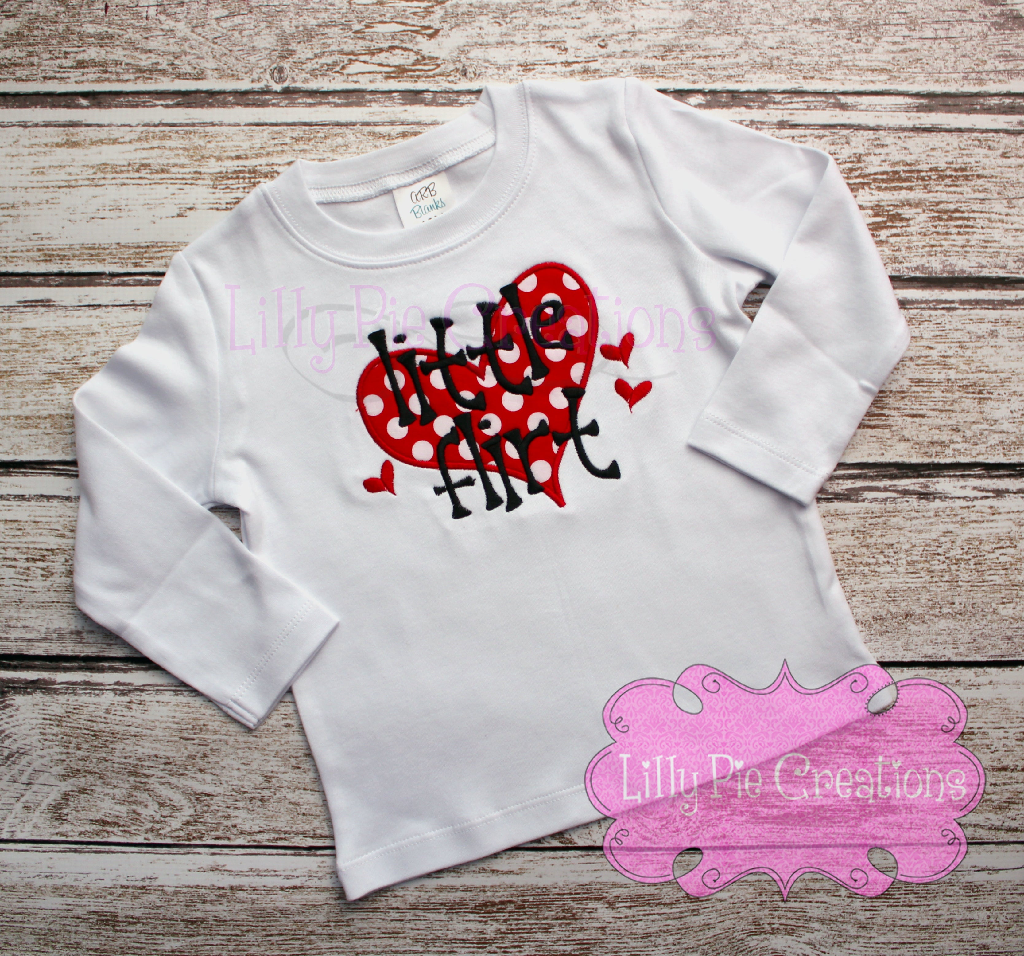 Little Flirt Kids Applique Valentine's Day Shirt