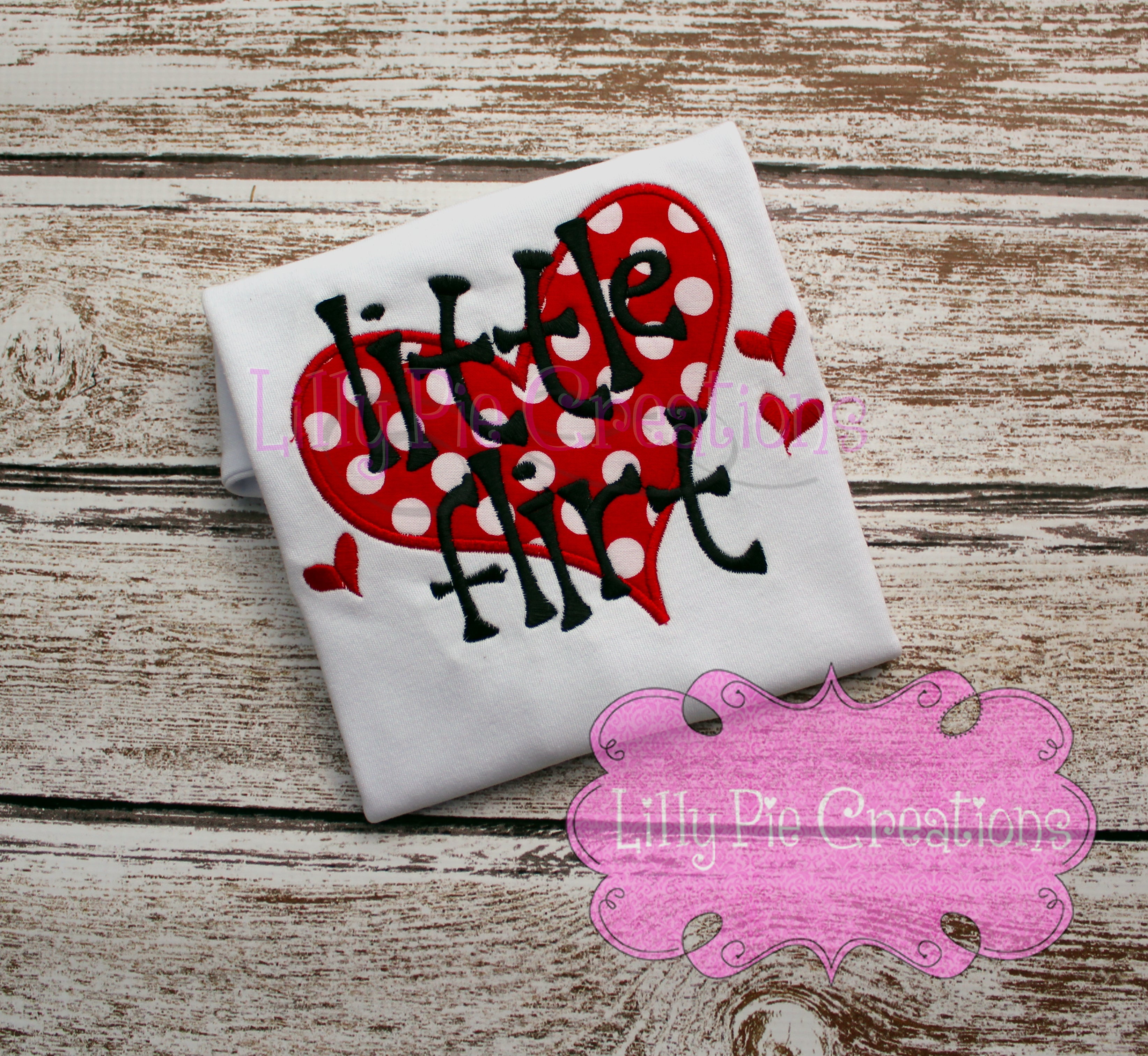Little Flirt Kids Applique Valentine's Day Shirt