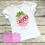 You're Berry Sweet Embroidered Kids Shirt - Strawberry Girls Shirt