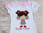 Cheerleader Applique Girls Shirt-Personalized Cheerleader T-Shirt