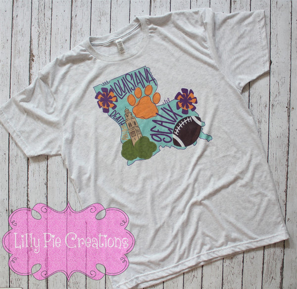 I Love Louisiana T-Shirt - Baton Rouge Shirt – Lilly Pie Creations