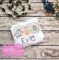 Mardi Gras Scribble Trio Shirt - Kids Mardi Gras Shirt