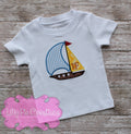 Sailboat Applique Boys Summer Shirt