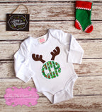 Girls Monogram Christmas Shirt - Reindeer Monogram