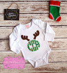 Girls Monogram Christmas Shirt - Reindeer Monogram