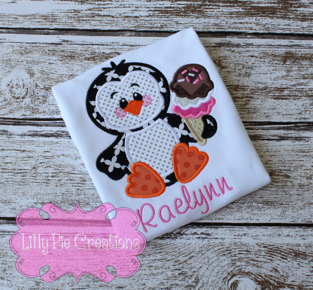 Summer Penguin Kids Personalized Shirt - Girls Summer Shirt