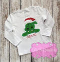 Cajun Christmas Alligator Applique Shirt - Personalized Alligator Shirt