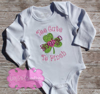 Too Cute To Pinch - Girls St. Patrick's Day Applique Shirt