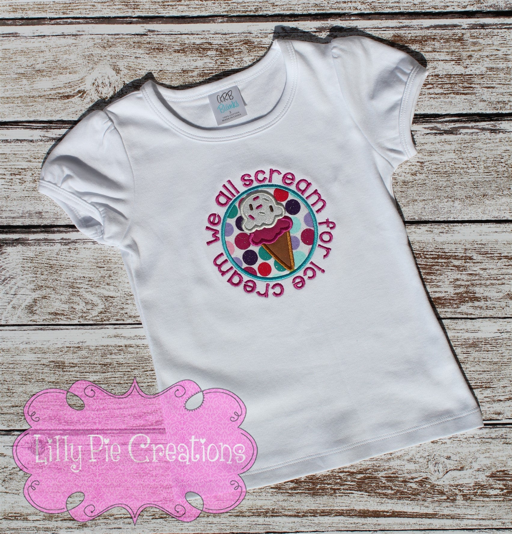 Ice Cream Shirt - Lilly Pie Creations