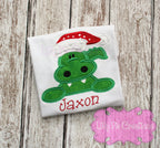 Cajun Christmas Alligator Applique Shirt - Personalized Alligator Shirt