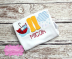 Baby Boy Rainy Day Outfit - Boys Applique Bodysuit.