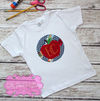 Apple Monogram Applique Back to School Shirt 
