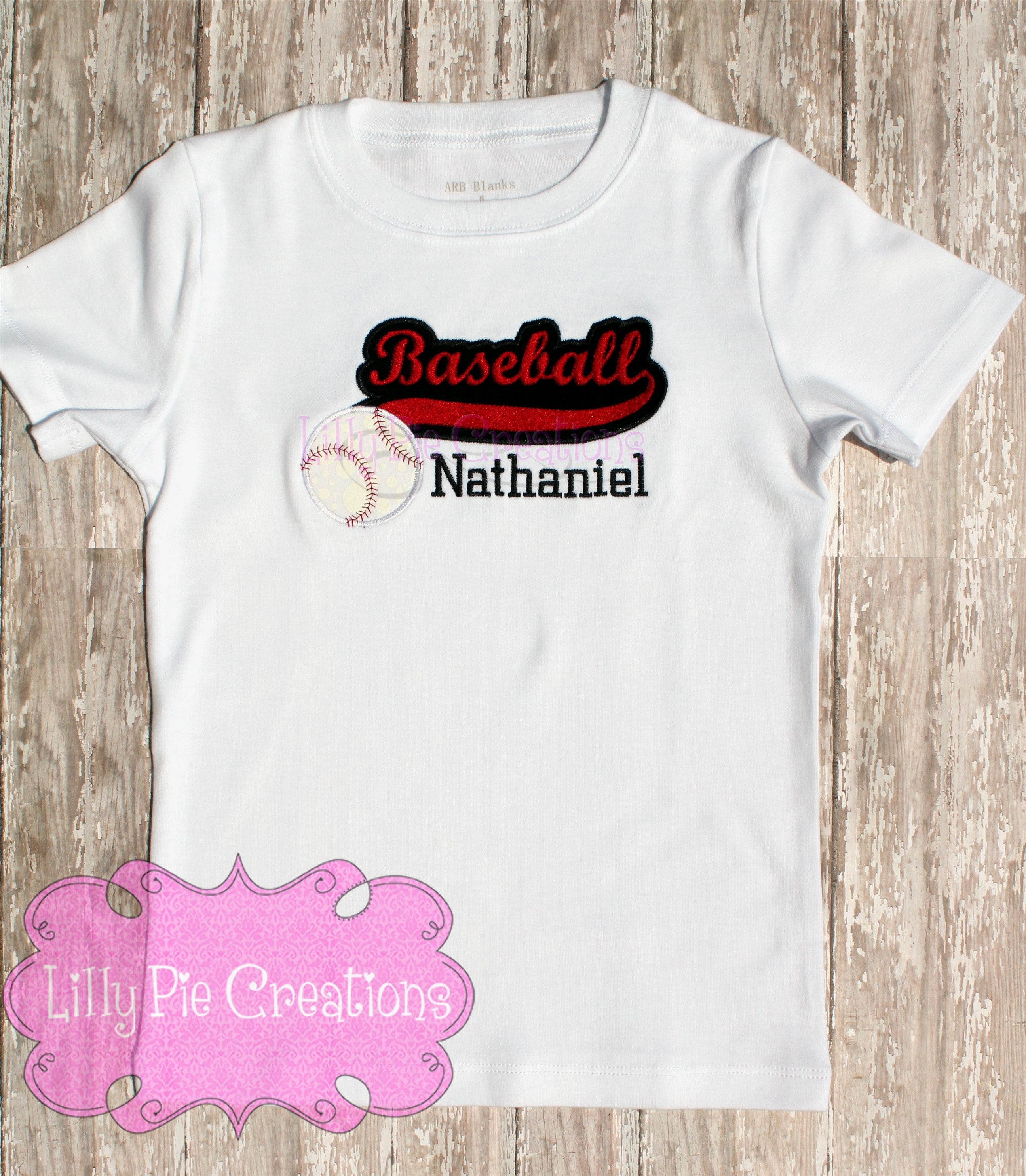 Boys Baseball Script Shirt - Baseball Brother Applique Shirt