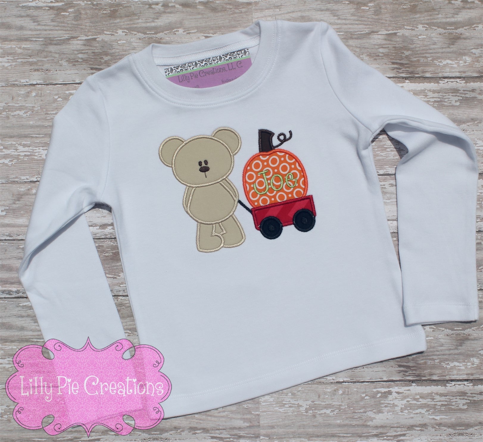 Fall Bear Pumpkin Applique Shirt - Toddler Fall Shirt