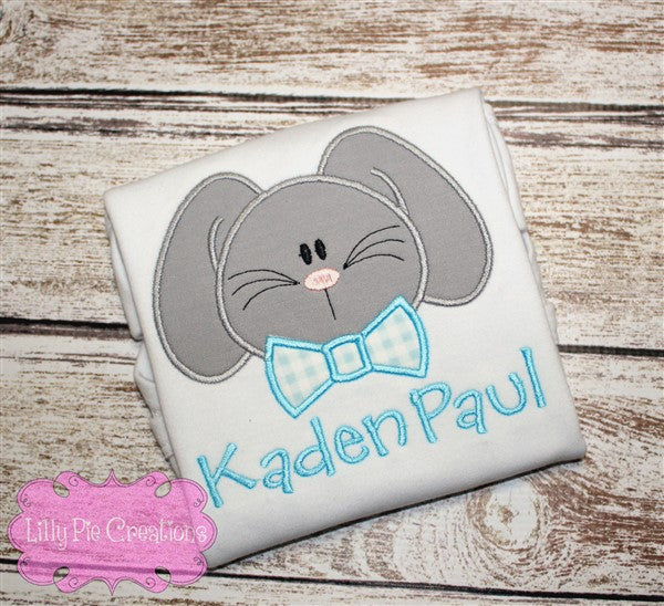 Boy Easter Bunny with Bow Tie Shirt - Boys Easter Shirt