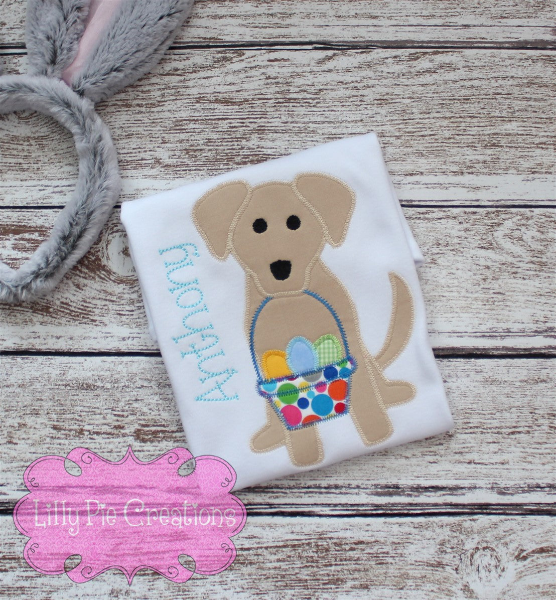 Easter Puppy Applique Boys Easter Shirt