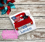 4th of July Truck Applique Shirt -Boy's 4th of July Shirt