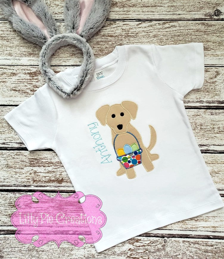 Easter Puppy Applique Boys Easter Shirt