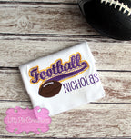 Football Team Spirit Applique Shirt - Kids Football Shirt