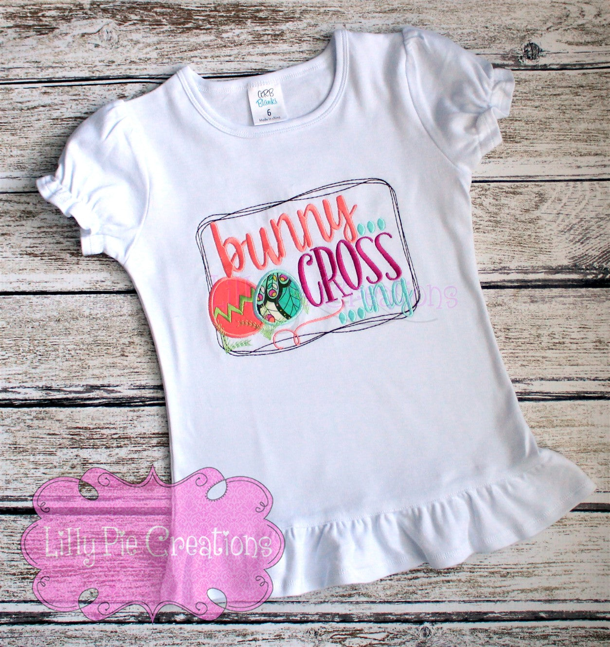 Bunny Crossing - Girls Easter Shirt - Toddler Easter Shirt