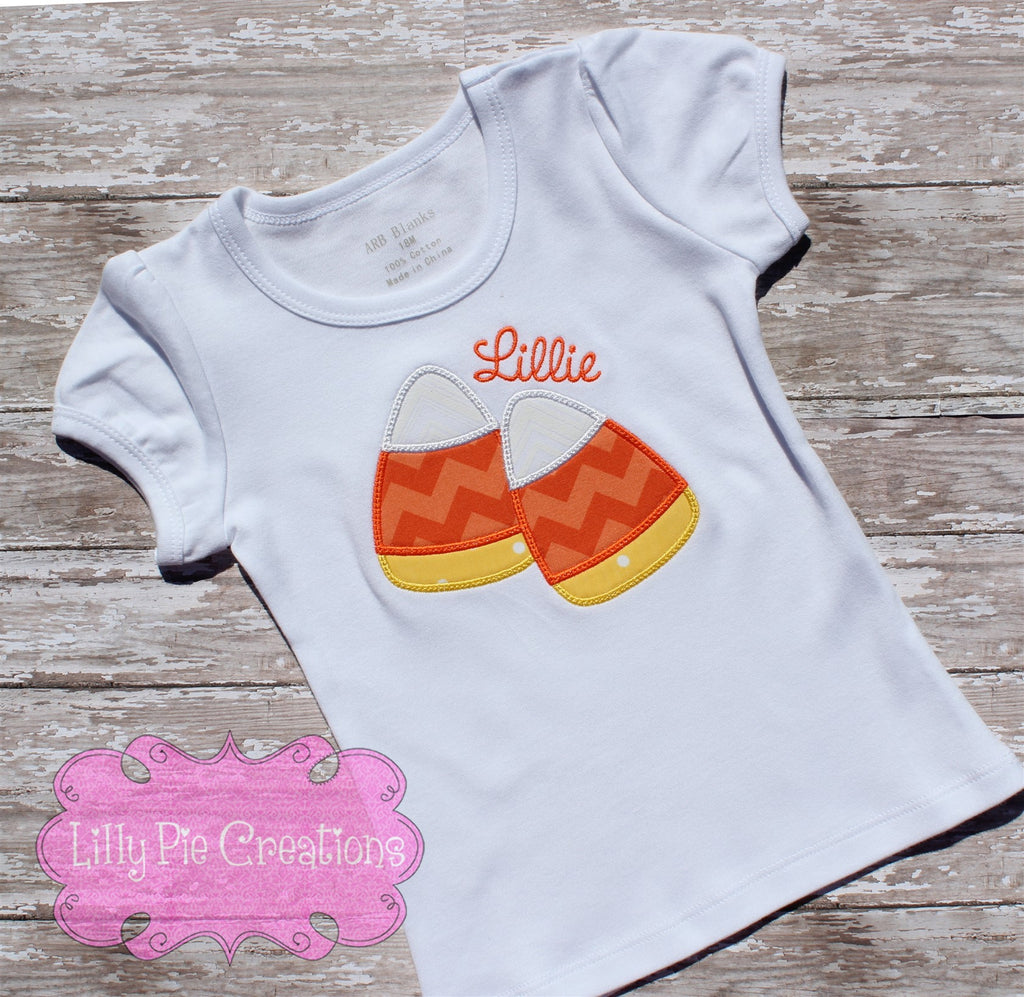 Candy Corn Applique Halloween Shirt - Halloween Girls or Boys Shirt