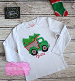 Personalized Christmas Dump Truck Boys Applique Shirt