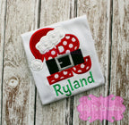 Santa Initial Personalized Applique Christmas Shirt