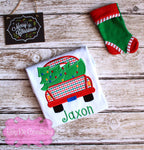 Personalized Christmas Truck Applique Shirt