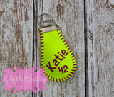 Custom Embroidered Softball Key Chain - Made from a Real Softball