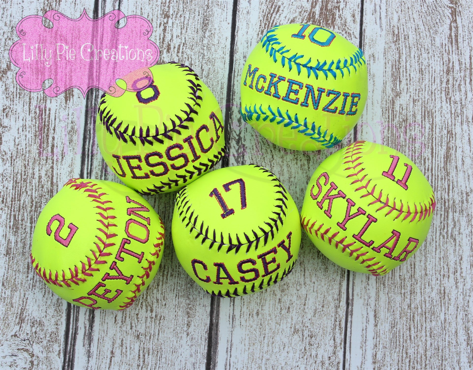 Custom Embroidered Softball- Custom Softball Team Gift