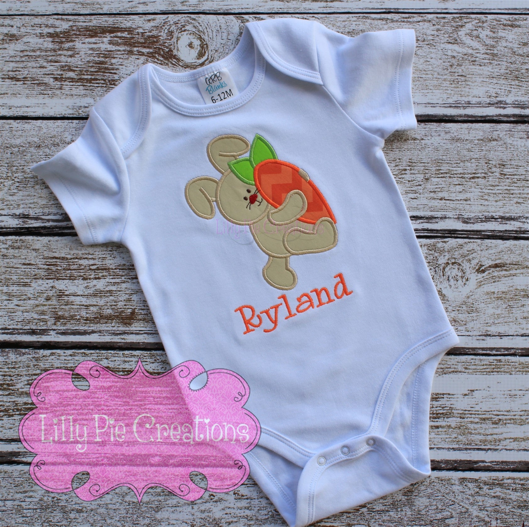 Easter Bunny Applique Kids Shirt - Baby Easter Outfit