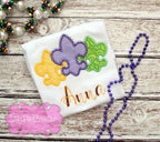 Girls Fleur De Lis Mardi Gras Applique Shirt